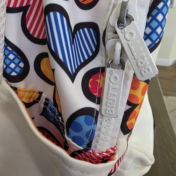 BRITTO Colorful Heart Print Backpack-Romero Britto main image 13